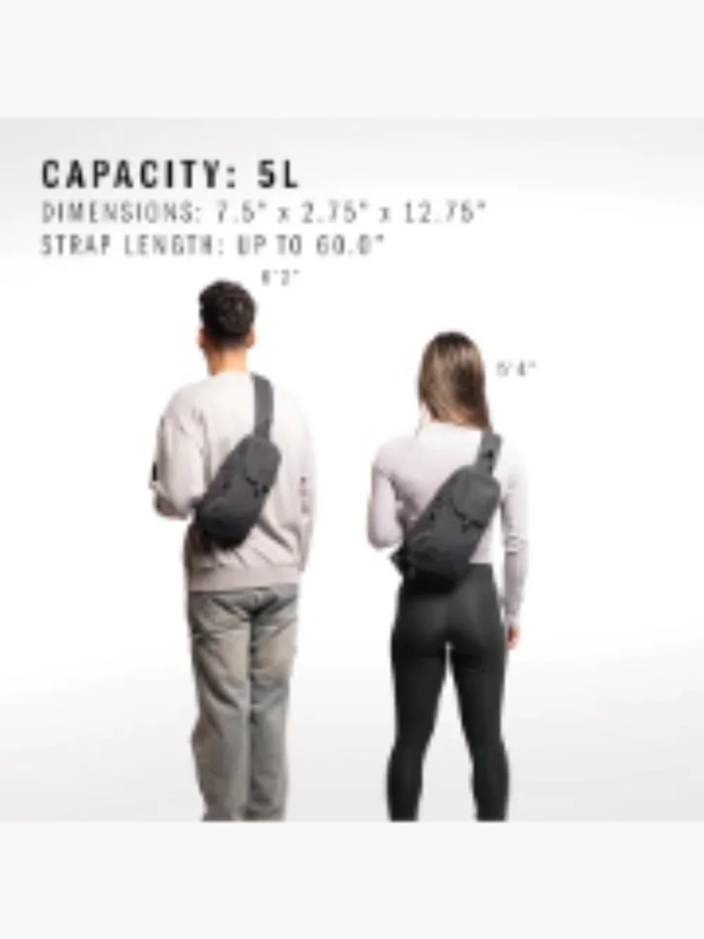 Unisex Crossbody Sling Bag Adjustable Strap Secure Zip Pockets Travel Everyday